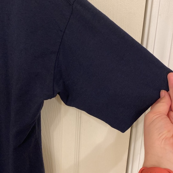 J. Jill Navy Luxe-Supima Elbow-Sleeve Tee - Picture 4 of 8